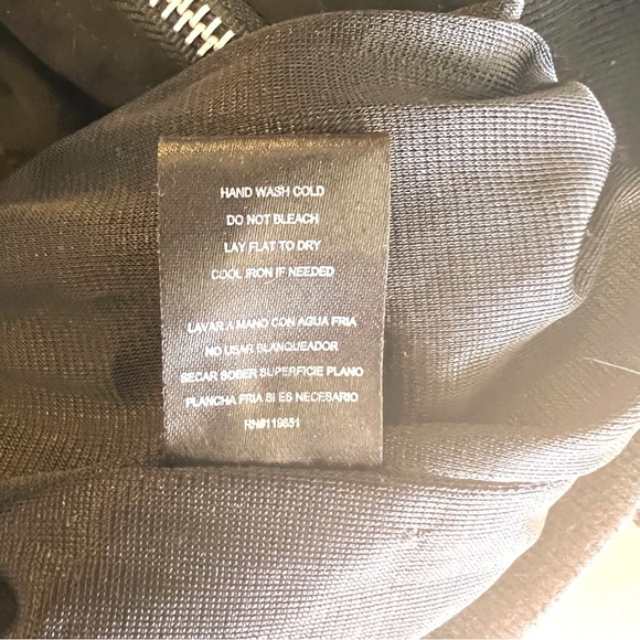 Want and Need Black Bomber Jacket with Silver Zipper Details Women's Size S - Picture 6 of 6